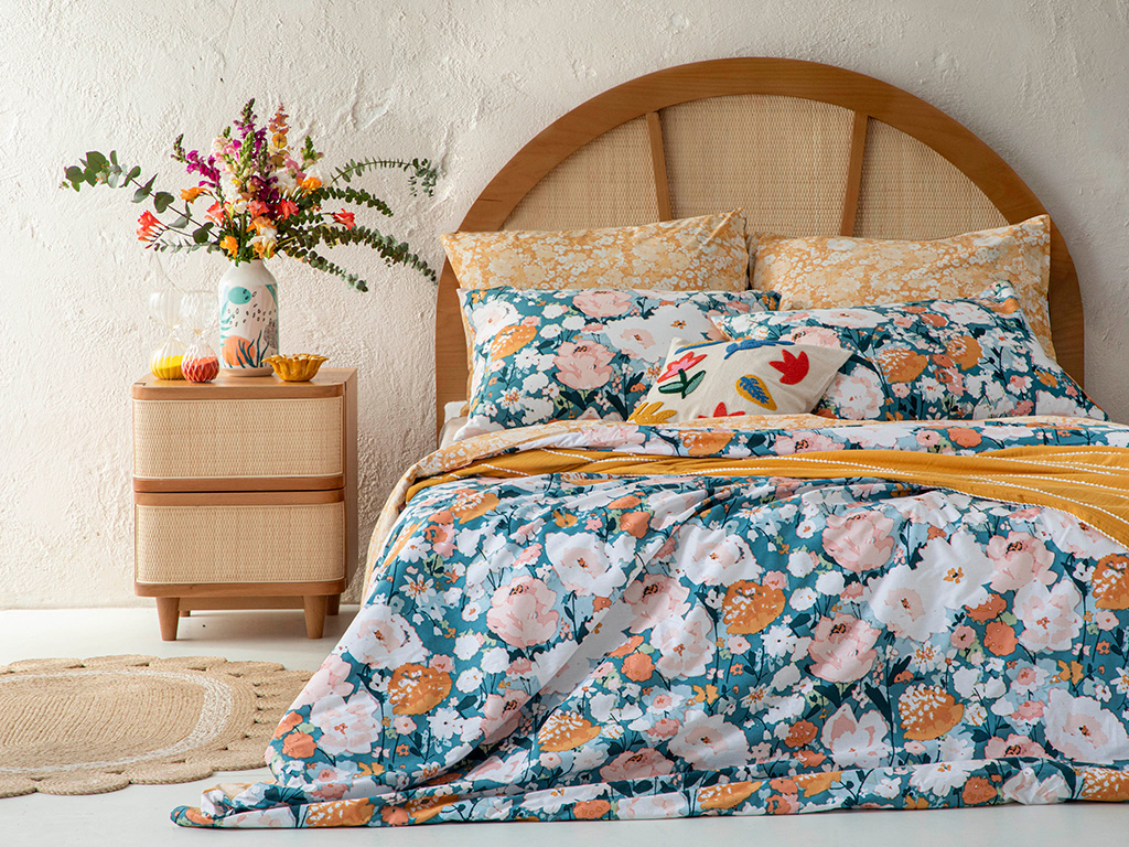 Glassellia Cottony Double Person Duvet Cover Set Pack 200X220 Cm Peach