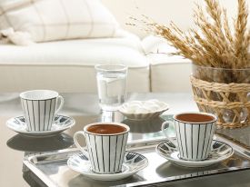 Adelmo Porcelain 6 Set Coffee Cup Set 70x80 Cm Black