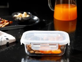 Pure Glass Storage Box 420 ML Navy Blue