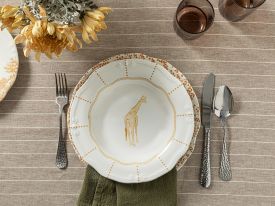 Giraffe Porcelain Dinner Plate 24 Cm Orange