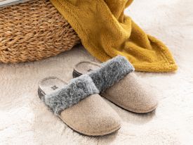Pureness Galvanized Woman Home Slippers 38 Beige
