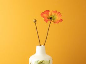 Poppy Single Branch Artificial Flower 60 Cm Orange