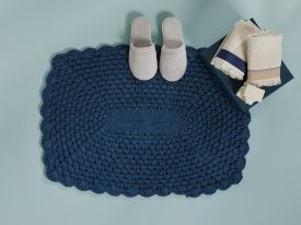 Andrea Cotton Bathroom Mat 60x90 Cm Navy Blue