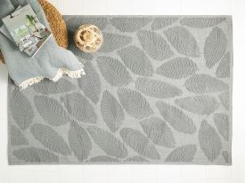 Leafy Cotton Rug 60x100 Cm Gray