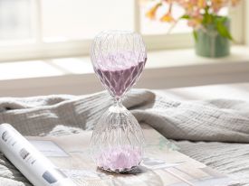 Bright Glass 30 Minutes Hourglass 8x7 Cm Lilac