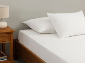 Plain Fitted Bed Sheet Set Single Size 100x200 Cm White
