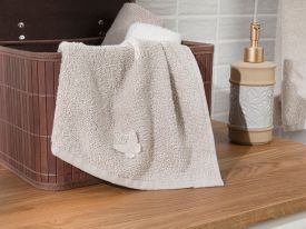 Embroidered Cotton Hand Towel 30x34 Cm Beige