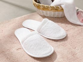 Simple Cotton Women's Spa Slippers 36-40 White