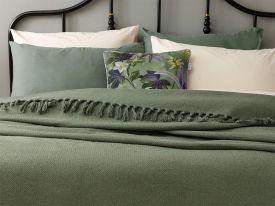 Crimped Cotton Bedspread Double Size 240x260 Cm Green