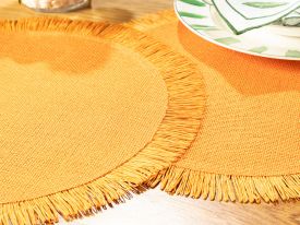 Edna Jute 2 Set Place Mat 37x5x15 Cm Orange