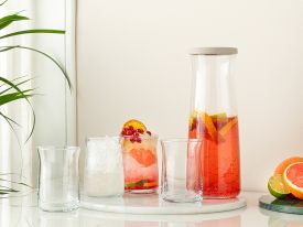 Isac Glass 5 Pieces Jug And Glasses Set 1200 ml Transparent