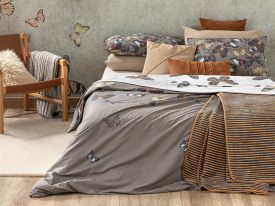 Papilions Cottony For One Person Duvet Cover Set Pack 160X220 Cm Brown