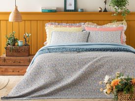 Floral Heaven Multipurpose Double Person Bed Quilt Set 200x220 cm Celadon