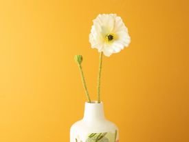 Poppy Single Branch Artificial Flower 60 Cm White