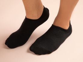 Fitted Cotton Women Sneaker Socks 36-40 Black