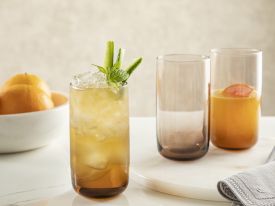 Glass 3 Set Juice Glass 365 ML Brown