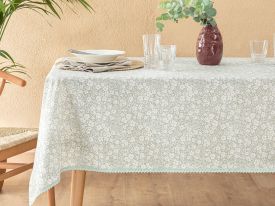 Polycotton Laced Table Cloth 150x220 Cm Green