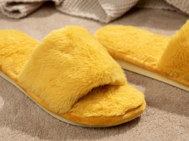Colorful Plush Women Home Slippers 38 Yellow