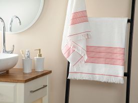 New Retro Cottony Striped Bath Towel Set 50x85+75x150 Cm Colorful