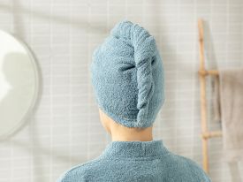 Plain Cottony Hair Towel Standard Indigo