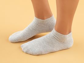 Sara Pamuk Woman Ankle Socks 36-40 Gray