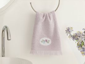 Fancy Flowers Embroidered Hand Towel 30x40 Cm Lilac