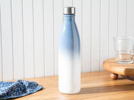 Nora Glass Bottle 1000 Ml White-Blue