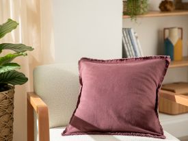 Marseille Denim Cover Throw Pillows 45x45 Cm Claret Red