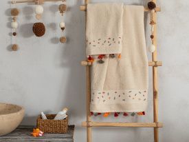 Natural Cottony Baby Bath Towel Set 75x75 Cm+16x21 Cm Natural
