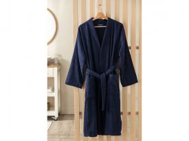 Dia Cottony Kimono Bathrobe S-M Dark Blue