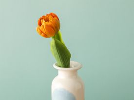 Tulip Single Branch Artificial Flower 27.5 Cm Orange