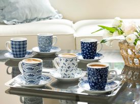 Romana Porcelain 6 Set Coffee Cup Set 70x80 Cm Navy Blue