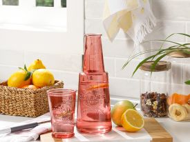 Colorist Glass Bedside Pitcher 800 ML Pink
