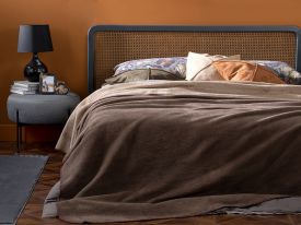 Plain Cottony Double Person Blanket 200x220 Cm Beige-brown