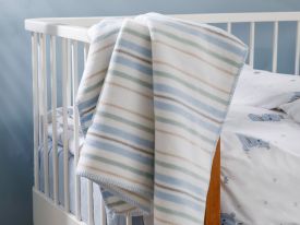 Softy Stripe Cotton Baby Blanket 100x120 Cm Blue