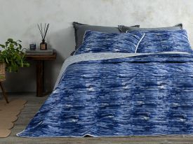 Aquarelle Multipurpose Double Person Bed Quilt Set 200x220 Cm Dark Blue
