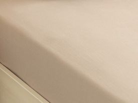 Plain Cotton Fitted Bed Sheet Set Single Size 100x200 Cm Brown