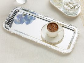 Mayra Silver Plated Tray 38x16.5 Cm Silver