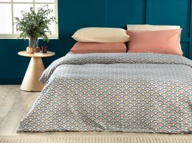 Brook Easy Iron For One Person Duvet Cover 160x220 Cm Blue Cinnamon