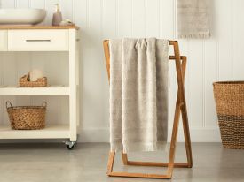 Adorn Cottony Fringed Bath Towel 70x140 Cm Beige