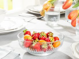 Roso Glass Bowl for Salad 1500 ML Transparent