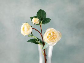 Classy Rose Single Branch Artificial Flower 50 Cm White
