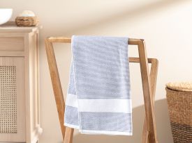 Elegant Lines Face Towel 50x80 Cm Blue