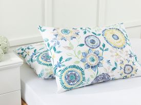 Chrysant Cotton 2 Set Pillowcase 50x70 Cm Blue
