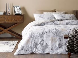 Monochrome Cotton Duvet Cover Double Size 200x220 Cm Black-White
