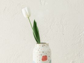 Tulip Garden Single Branch Artificial Flower 45 Cm White