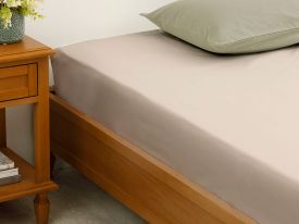 Plain Cotton Bed Sheet King Size 240x280 Cm Coffee Foam