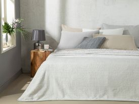 Shabby Rose Emboss Double Blanket 200x220 cm Gray