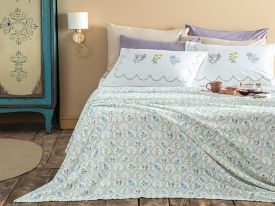Printed For One Person Summer Blanket Set Green