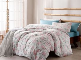 Water Lily Cotton Double Size Duvet Cover 200x220 Cm Pink